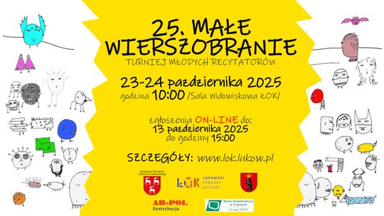 25. Małe Wierszobranie- Turniej Młodych Recytatorów /zgłoszenia do: 13.10.25