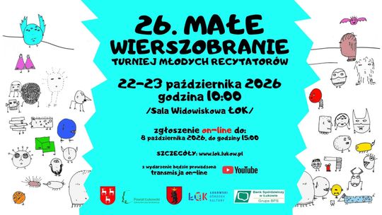 26. Małe Wierszobranie- Turniej Młodych Recytatorów /zgłoszenia do: 8.10.26
