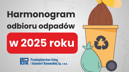 Harmonogram odbioru odpadów komunalnych w 2025