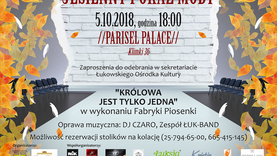 Jesienny Pokaz Mody w Parisel Palace /5 października 2018