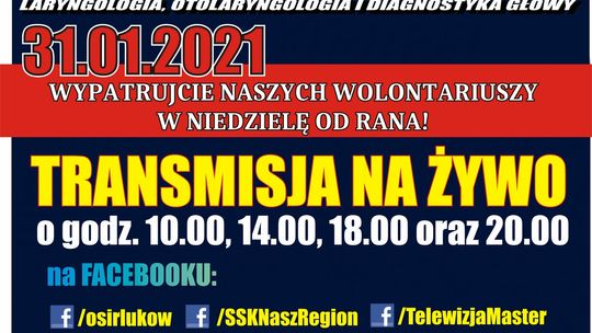 ŁOK partnerem 29. Finału Wielkiej Orkiestry Świątecznej Pomocy w Łukowie /31 stycznia 2021