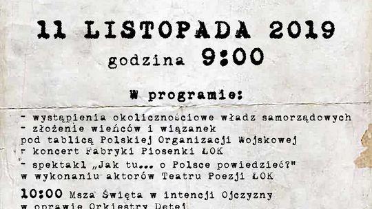 Łukowskie Obchodu Święta Niepodległości /11 listopada 2019