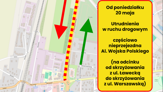 Miasto Łuków: Ograniczenia w ruchu na al. Wojska Polskiego