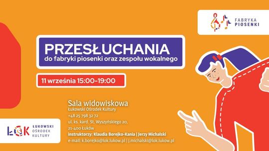 Nabór do Fabryki Piosenki ŁOK oraz zespołu wokalnego /11.09.26