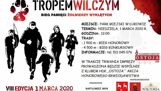 „Tropem Wilczym. Bieg Pamięci Żołnierzy Wyklętych” w Łukowie /1 marca 2020