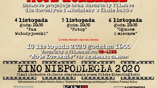 Warsztaty filmowe "Moje korzenie" Kino Niepodległa 2020 /4-10 listopada 2020