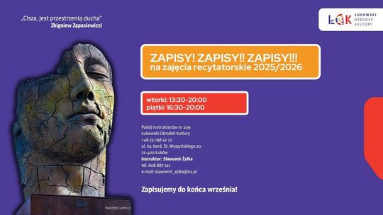 Zapisy na zajęcia "kultury żywego słowa" na rok 2025/2026