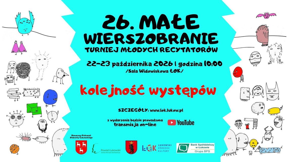 26. Małe Wierszobranie- Turniej Młodych Recytatorów- KOLEJNOŚĆ WYSTĘPÓW
