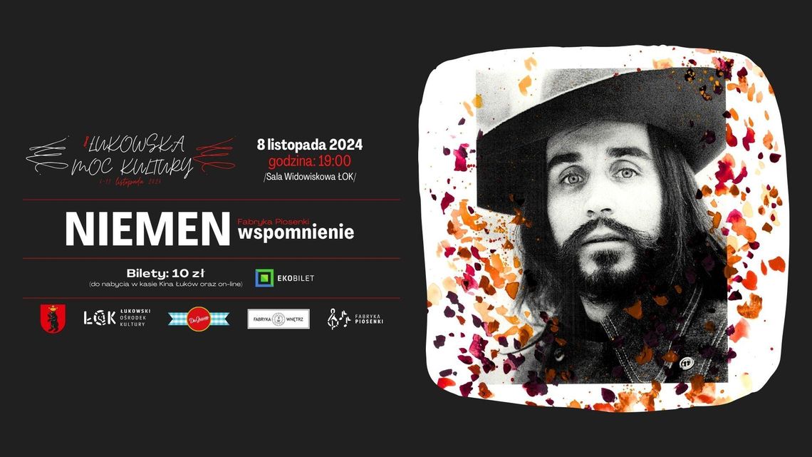 8. Łukowska Moc Kultury: koncert "NIEMEN wspomnienie" /8.11.24