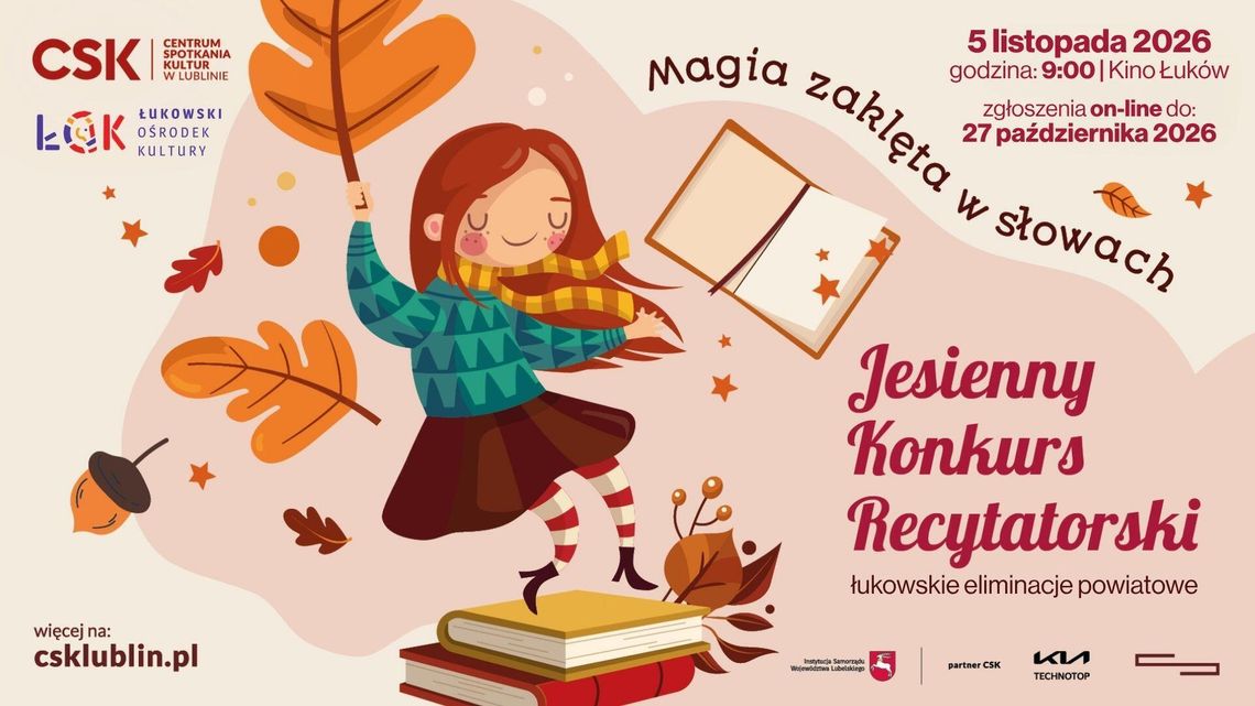 Eliminacje powiatowe 30. Jesiennego Konkursu Recytatorskiego /zgłoszenia do: 27.10.26 Eliminacje powiatowe 30. Jesiennego Konkursu Recytatorskiego /zgłoszenia do: 27.10.26