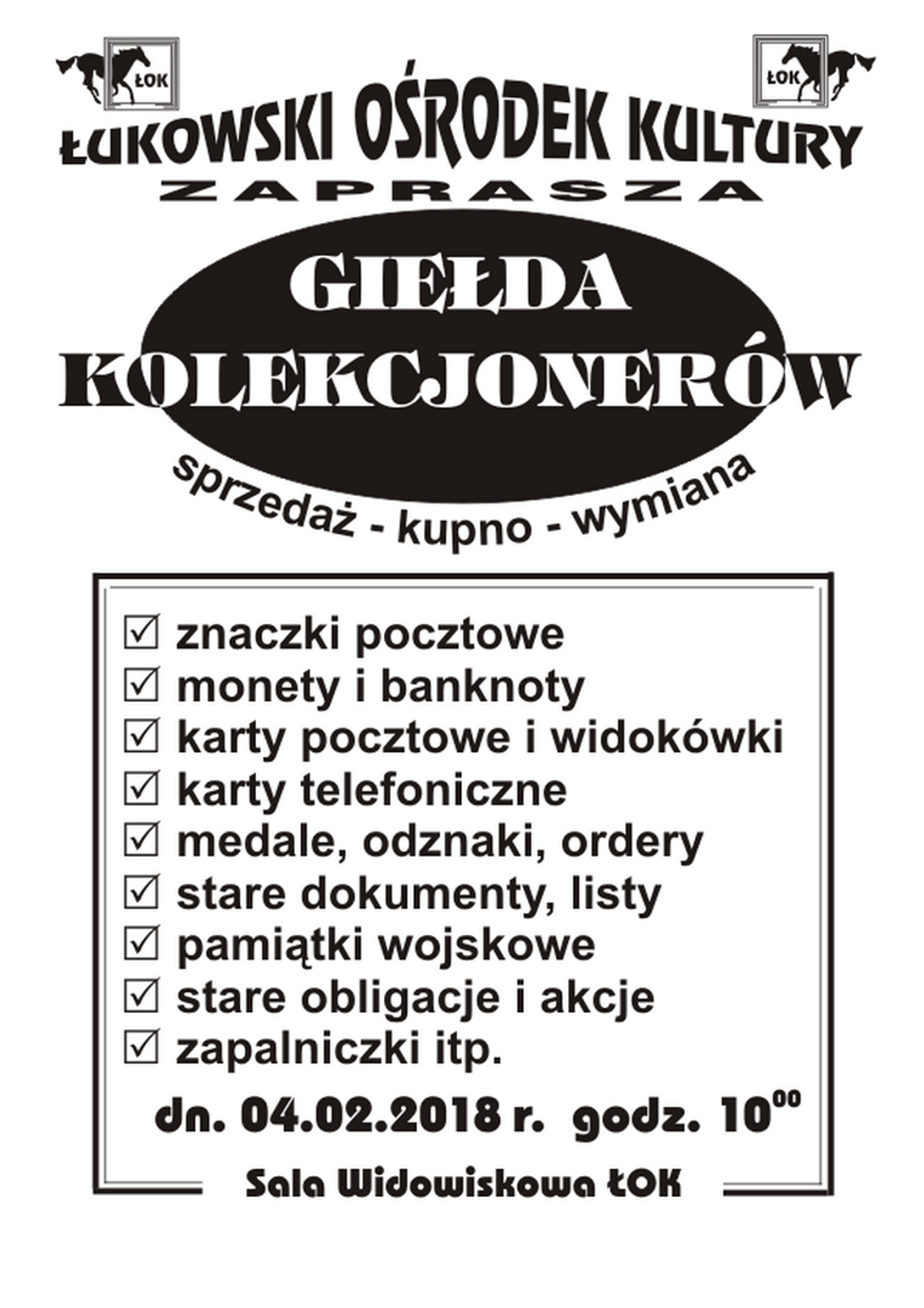 Giełda Kolekcjonerów w Łukowskim Ośrodku Kultury