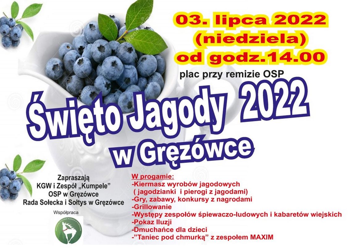 Gmina Łuków: „Święto Jagody 2022 w Gręzówce” /3 lipca 2022