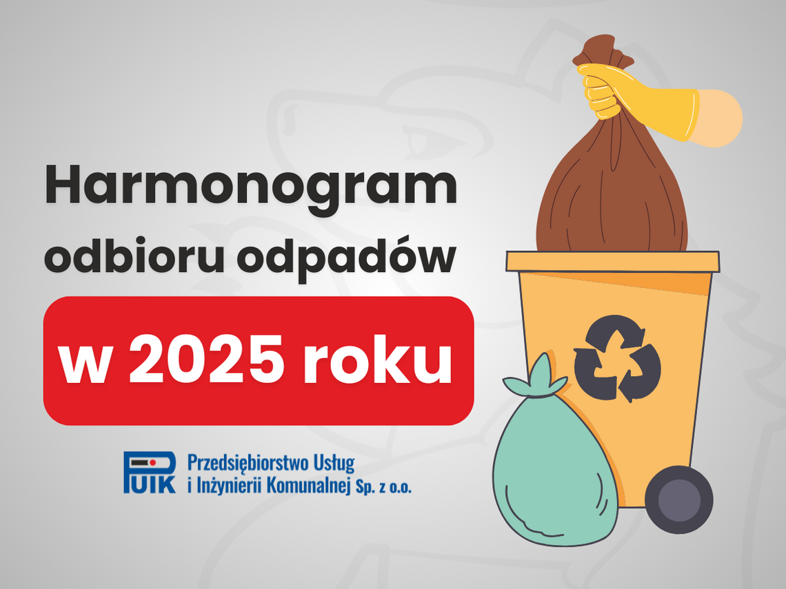 Harmonogram odbioru odpadów komunalnych w 2025