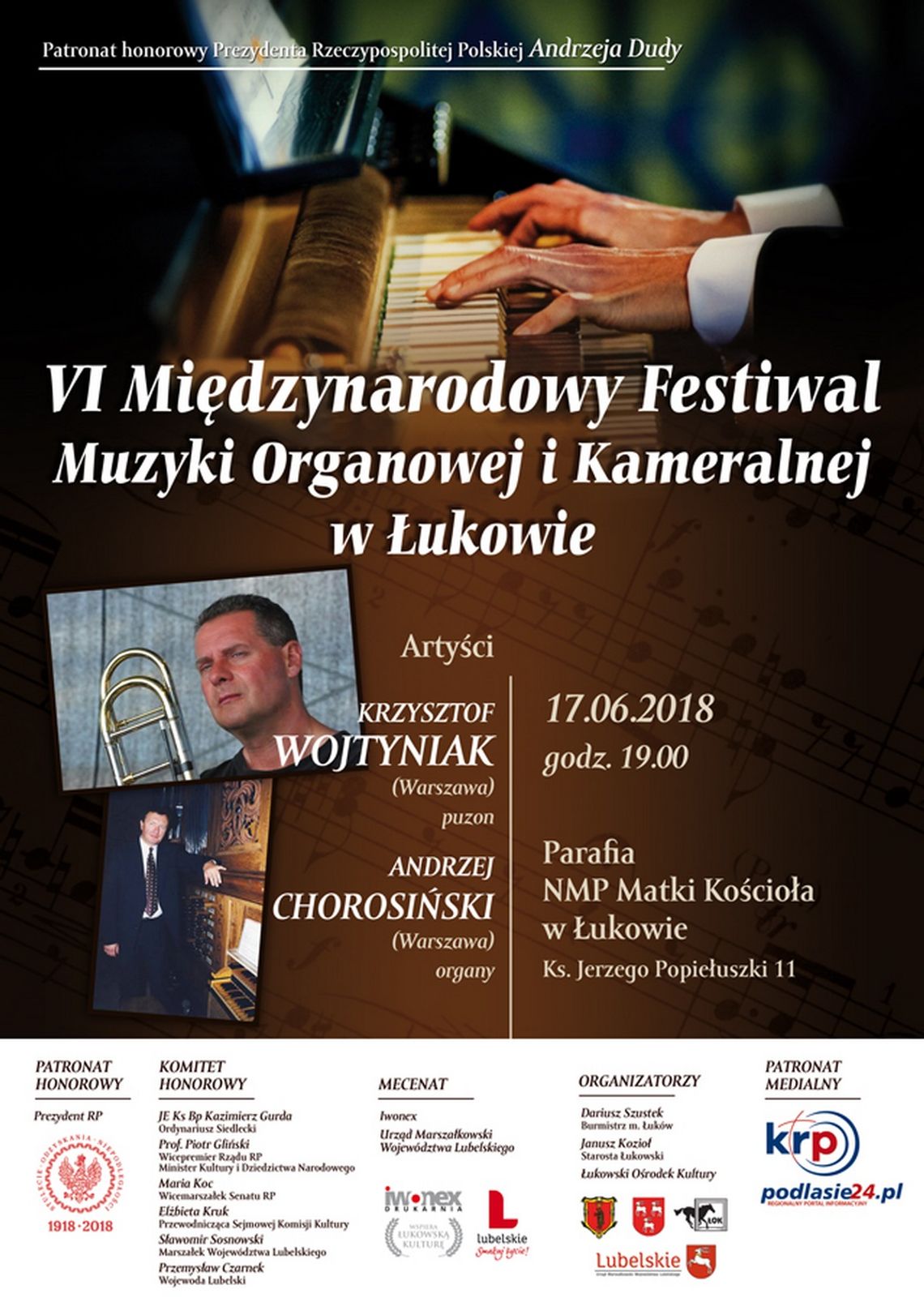 III koncert „VI Międzynarodowego Festiwalu Muzyki Organowej i Kameralnej w Łukowie”