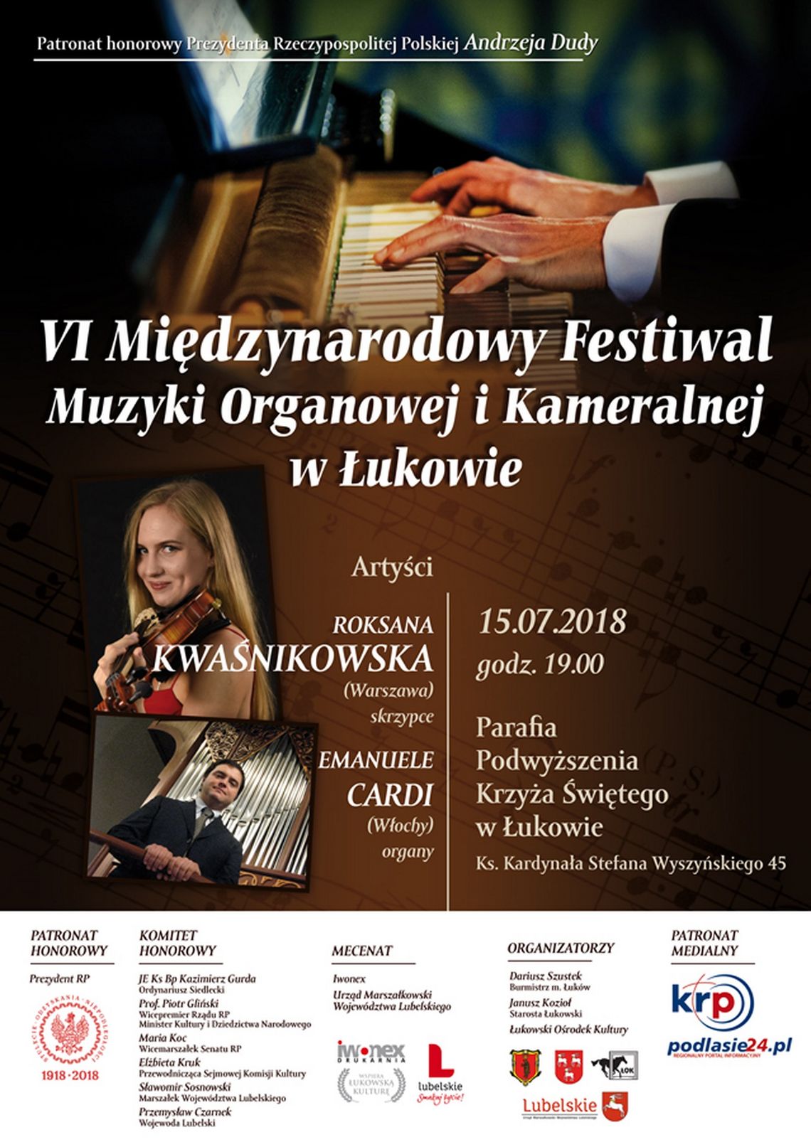 IV koncert „VI Międzynarodowego Festiwalu Muzyki Organowej i Kameralnej w Łukowie”