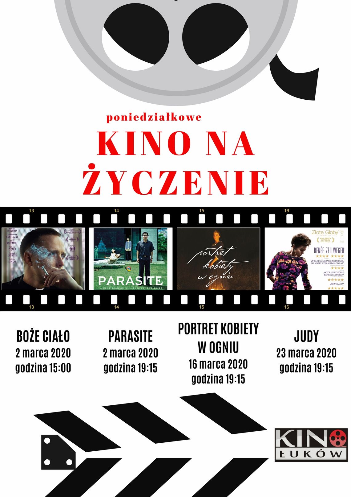 "Kino na życzenie" w Kinie Łuków 2,16,23 marca 2020 ODWOŁANE