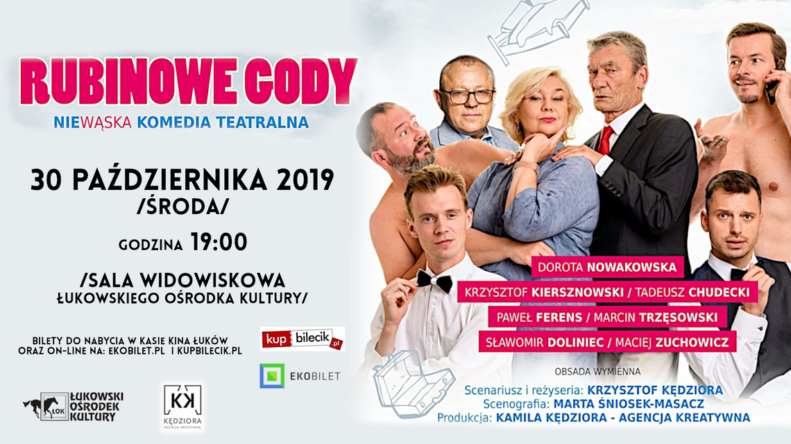 Komediowy spektakl teatralny "Rubinowe Gody" w ŁOK /30 października 2019