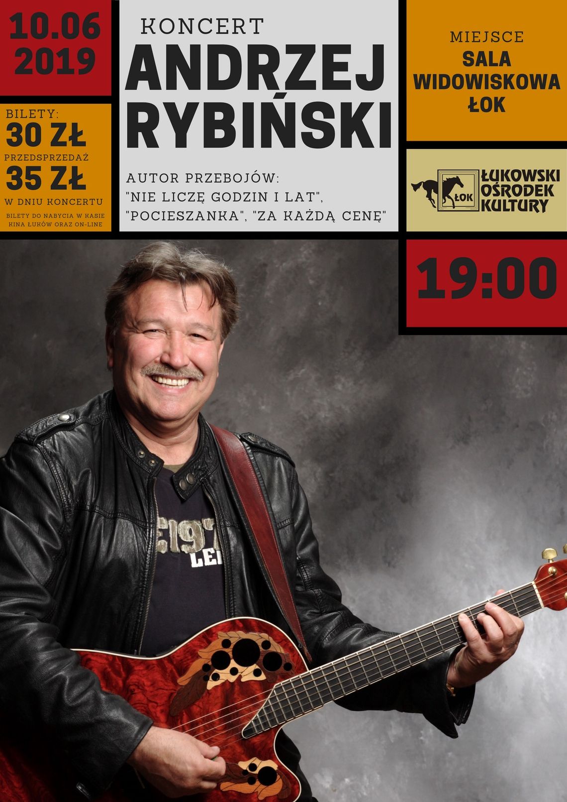 Koncert Andrzeja Rybińskiego w Łukowskim Ośrodku Kultury /10 czerwca 2019