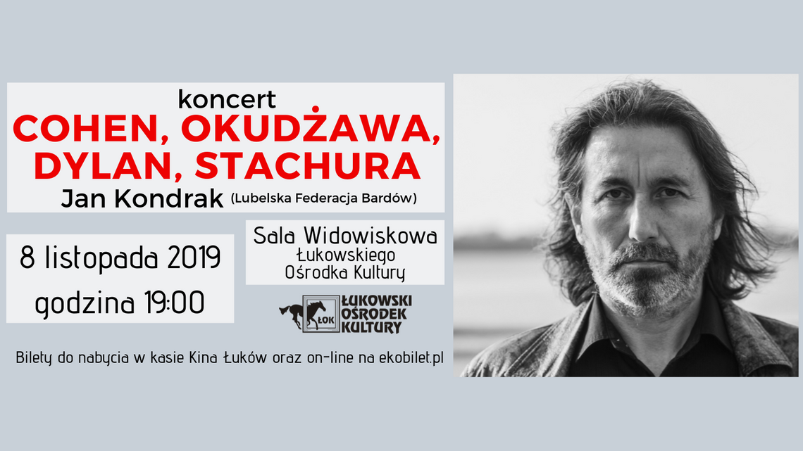 Koncert Jana Kondraka w Łukowskim Ośrodku Kultury /8 listopada 2019