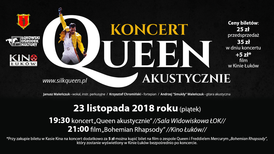 Koncert „Queen akustycznie” w Łukowskim Ośrodku Kultury /23 listopada 2018