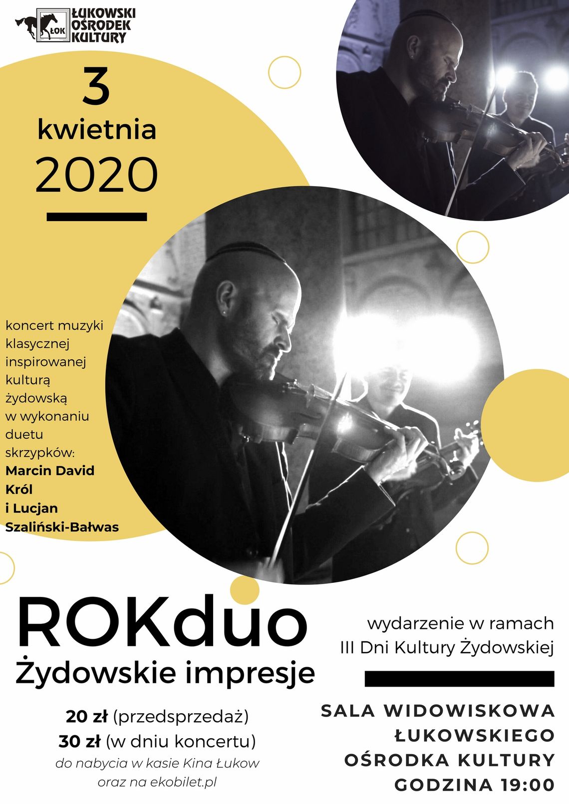 Koncert ROKduo „Żydowskie impresje” w ŁOK /ODWOŁANY