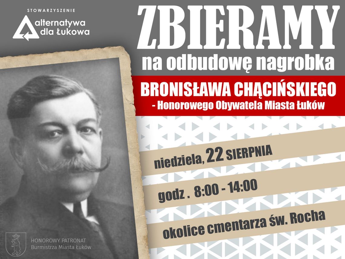 Kwesta na odbudowę nagrobka Bronisława Chącińskiego