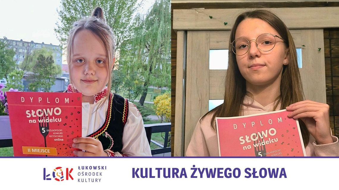 Łukowscy recytatorzy nagrodzeni w 5. edycji Ogólnopolskiego Konkursu Recytatorskiego „Słowo na widelcu”
