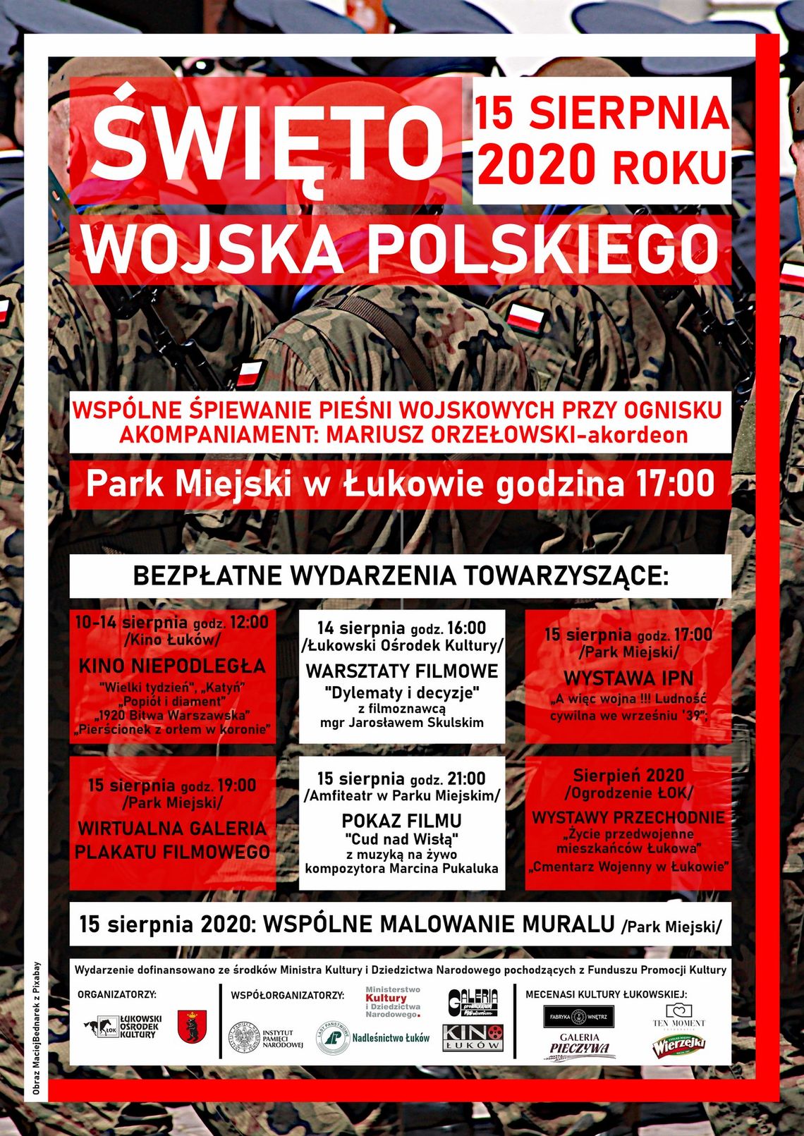 Łukowskie obchody 100-lecia Bitwy Warszawskiej, Cudu nad Wisłą oraz Święta Wojska Polskiego /15 sierpnia 2020 godz. 17:00