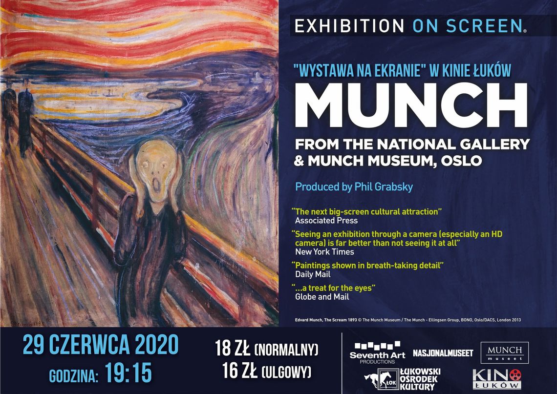 Munch 150 z Munchmuseet "Wystawa na ekranie" w Kinie Łuków /29 czerwca 2020