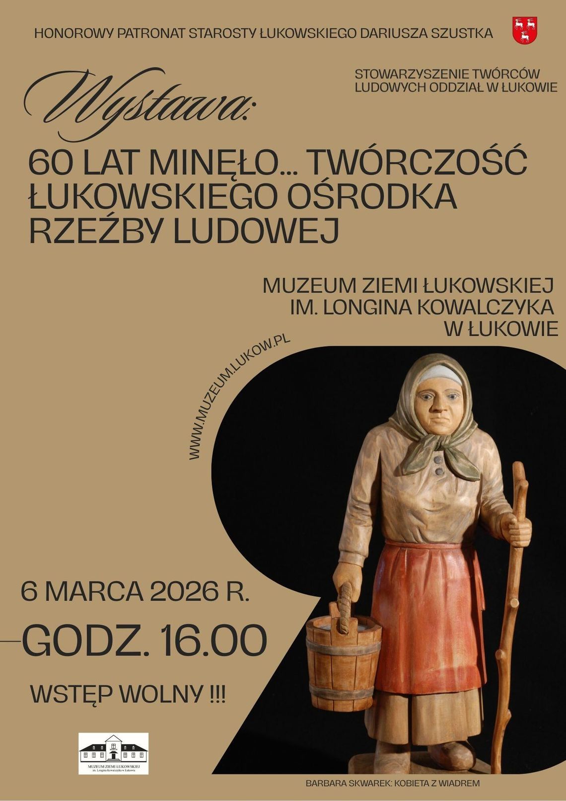 Muzeum Ziemi Łukowskiej: Wystawa: ,,60 lat minęło... Twórczość Łukowskiego Ośrodka Rzeźby Ludowej"