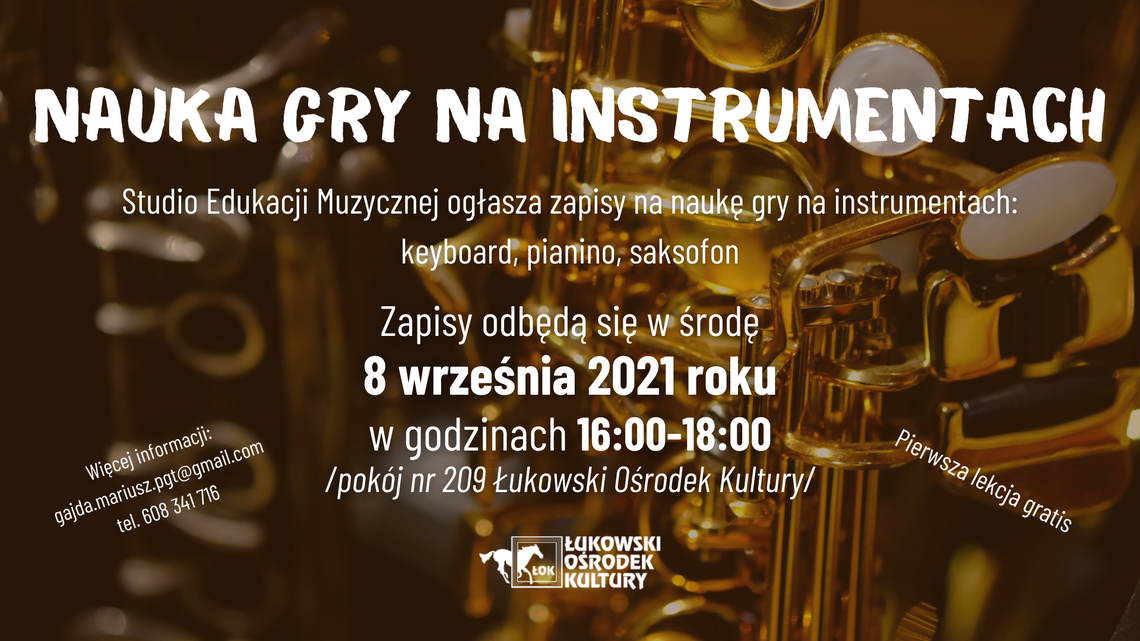 Nauka gry na instrumentach /zapisy od 8 września 2020