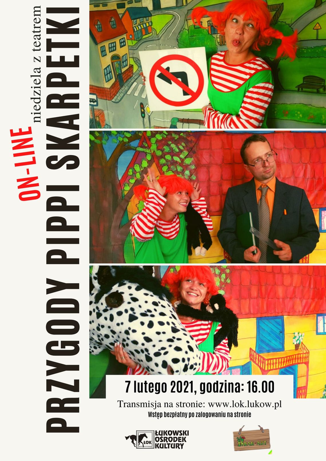 Niedziela z teatrem ON-LINE: "Przygody Pippi Skarpetki" /7 lutego 2021