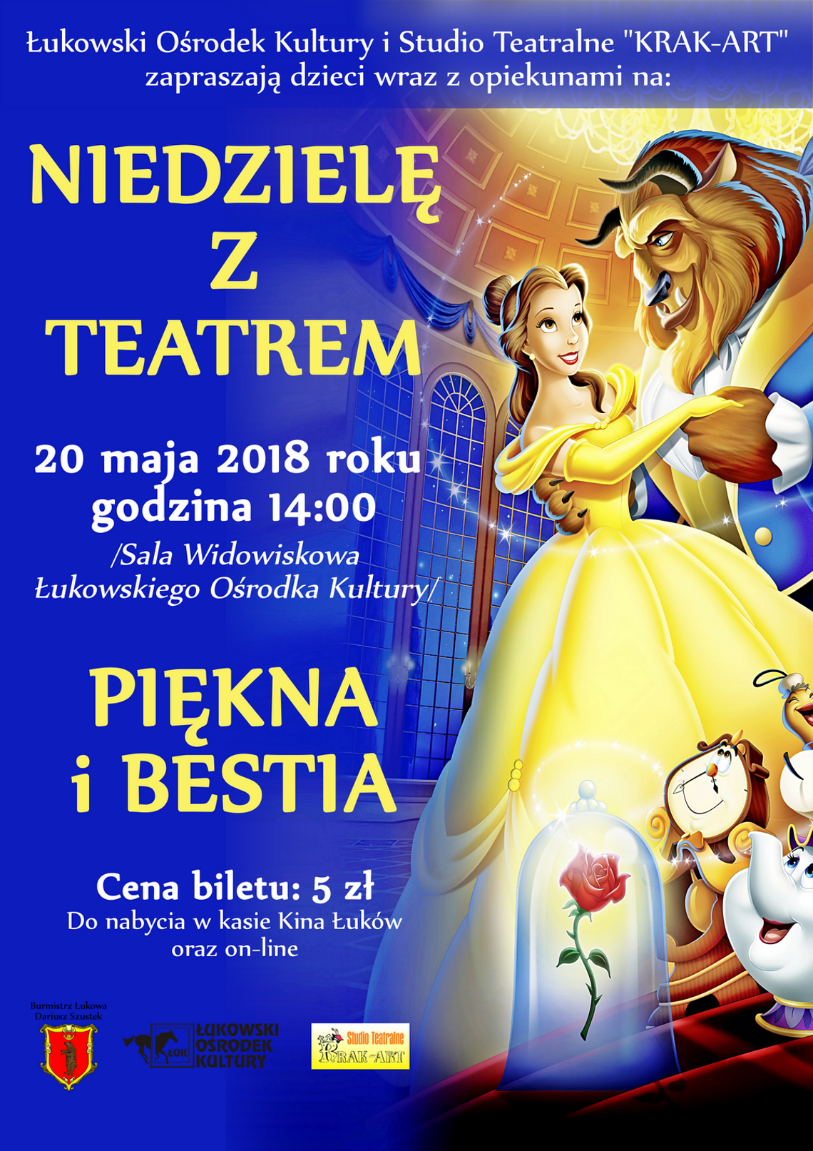 Niedziela z Teatrem w Łukowskim Ośrodku Kultury- „Piękna i Bestia"  /20 maja 2018