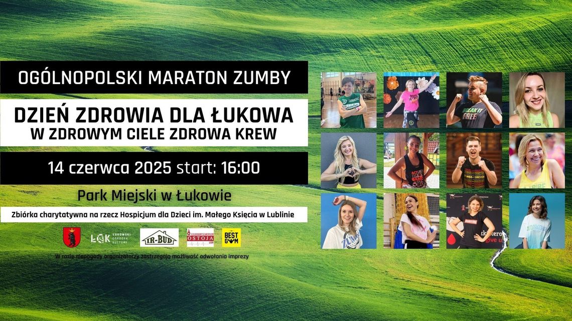 Ogólnopolski Maraton Zumby w Łukowie – zatańcz z nami dla zdrowia i innych! /14.06.25