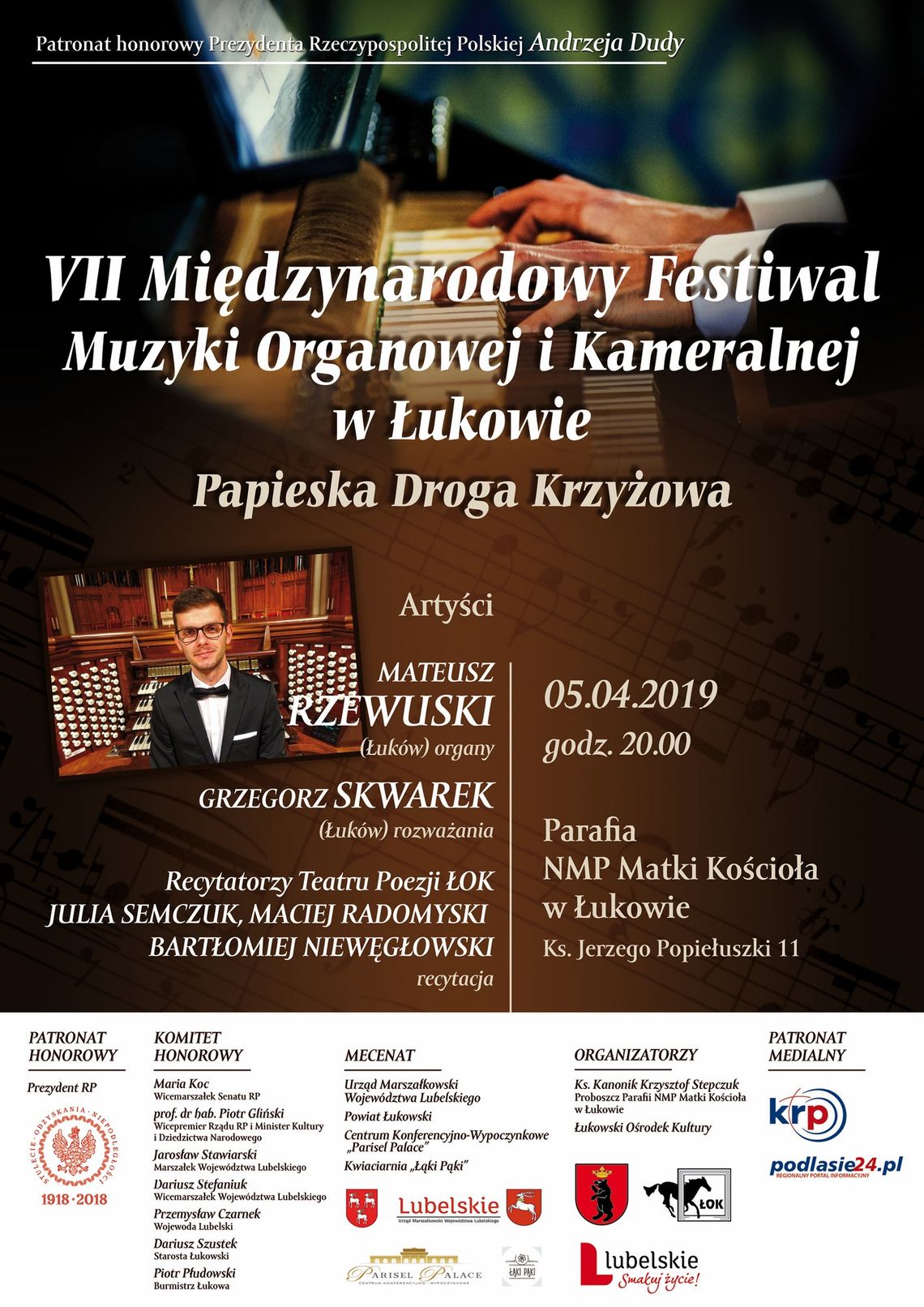 Papieska Droga Krzyżowa w ramach „VII Międzynarodowego Festiwalu Muzyki Organowej i Kameralnej w Łukowie” /5 kwietnia 2019
