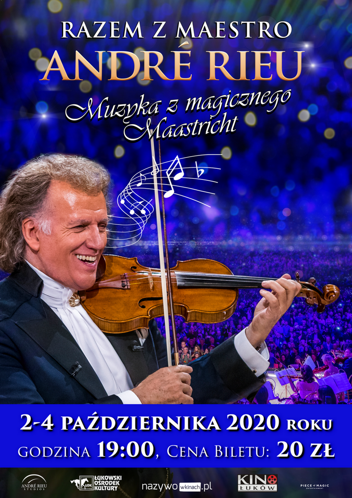 Retransmisja koncertu „Razem z André Rieu. Muzyka z magicznego Maastricht" w Kinie Łuków /2-4 października 2020