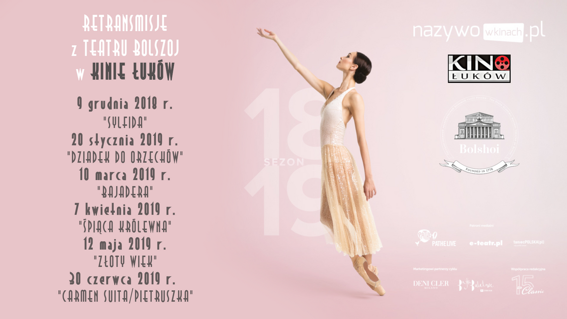 Retransmisje spektakli baletowych z Teatru Bolszoj 2018/2019