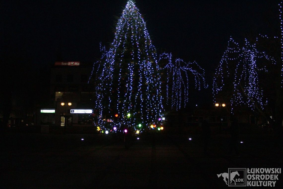 Rozświetlenie łukowskiej choinki na Placu Solidarności i Wolności [FOTO]