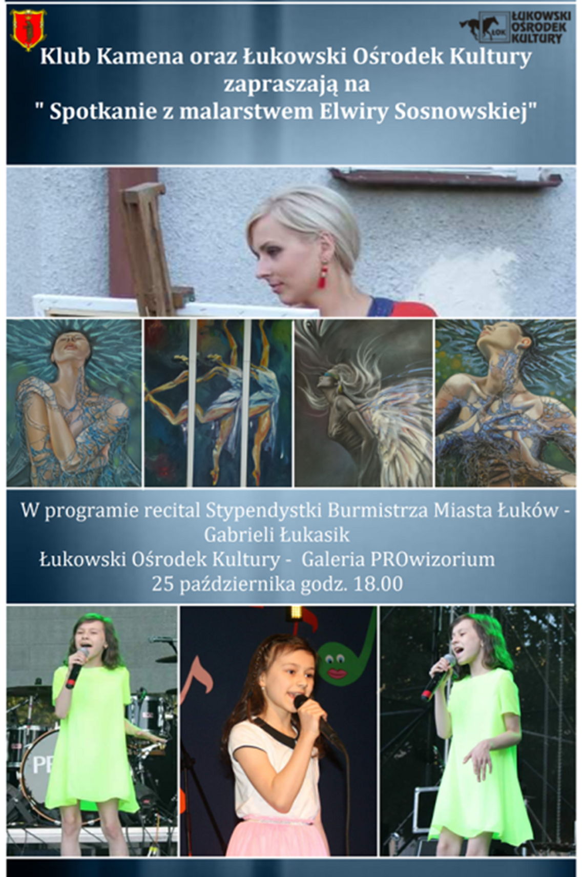 Spotkanie Klubu Kamena oraz recital stypendialny Gabrysi Łukasik w Łukowskim Ośrodku Kultury