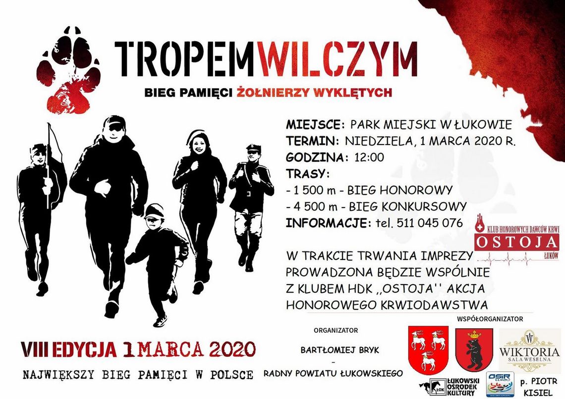 „Tropem Wilczym. Bieg Pamięci Żołnierzy Wyklętych” w Łukowie /1 marca 2020