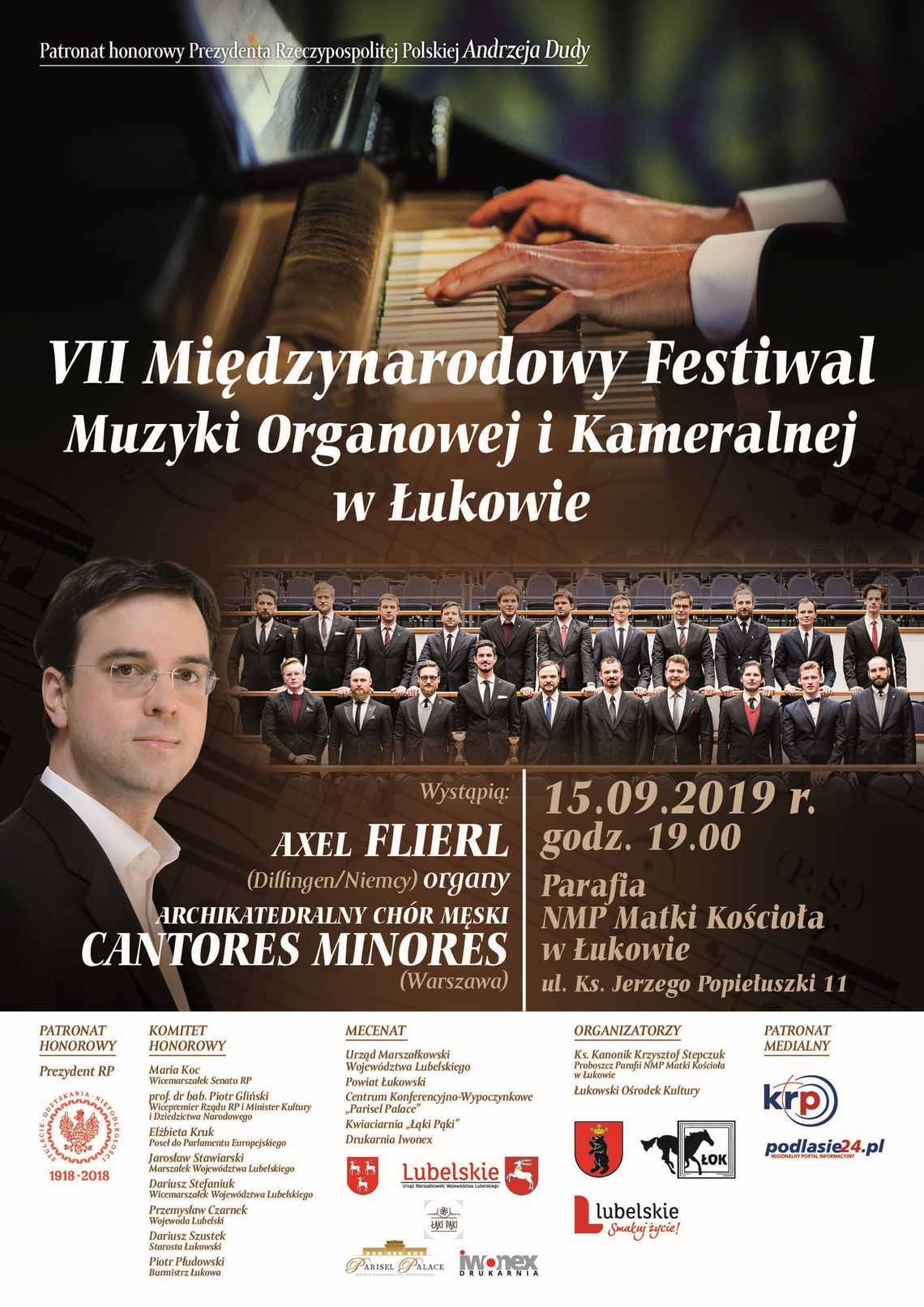 VI- ostatni koncert „VII Międzynarodowego Festiwalu Muzyki Organowej i Kameralnej w Łukowie” /15 września 2019