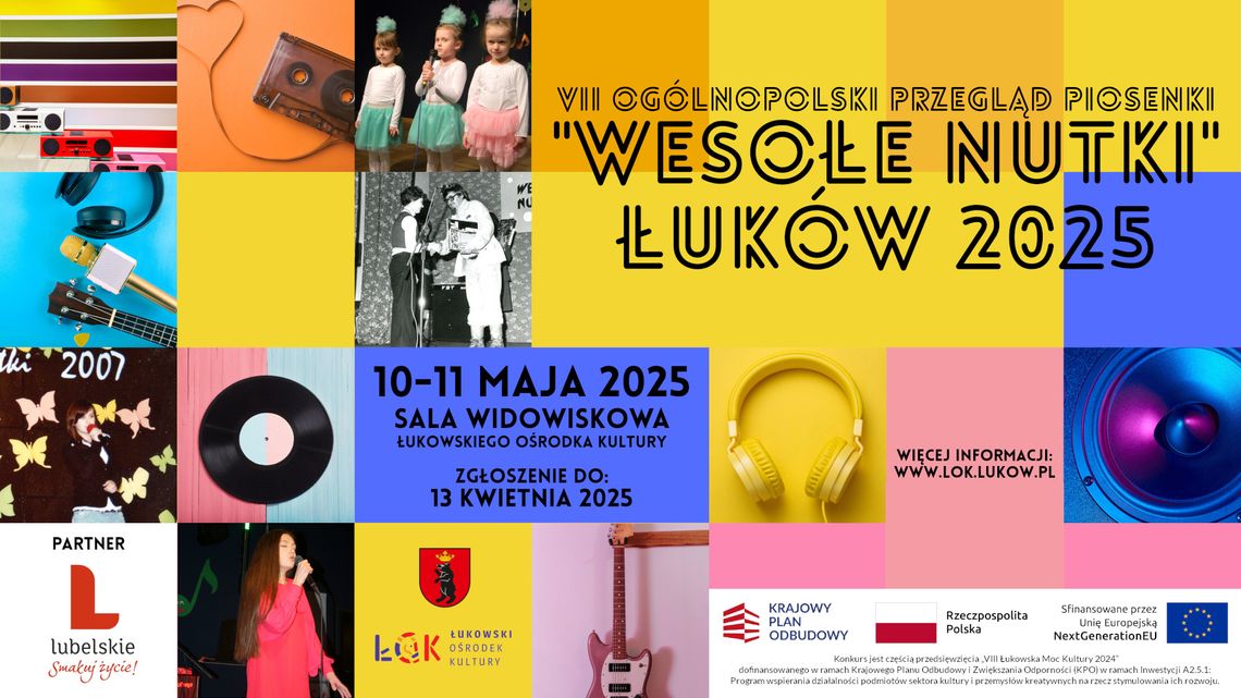 VII Ogólnopolski Przegląd Piosenki "WESOŁE NUTKI" Łuków 2025 /zgłoszenia do: 13.04.25