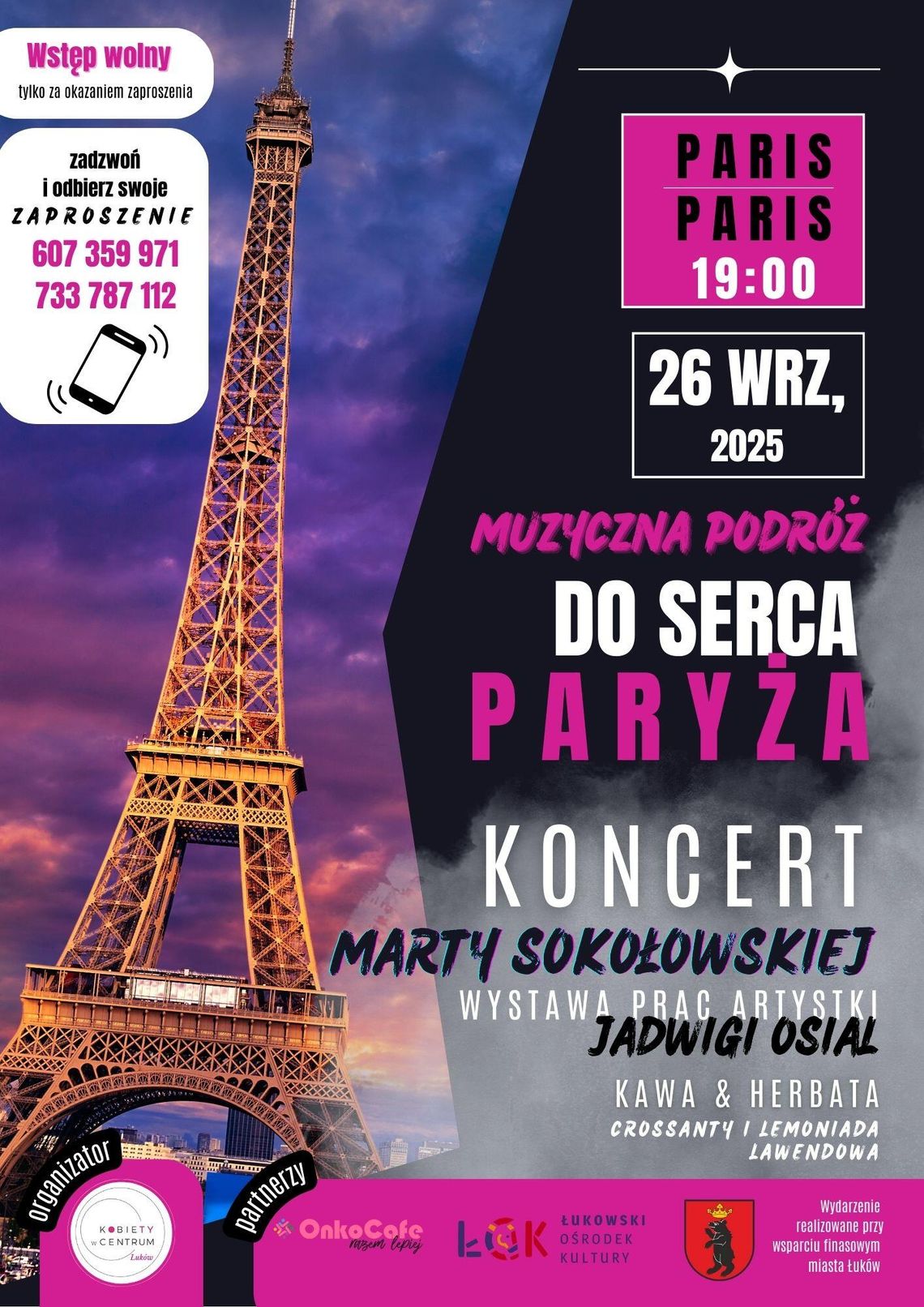 Wieczór piosenki francuskiej z muzyka na żywo, wystawą malarską i aromatami Prowansji.