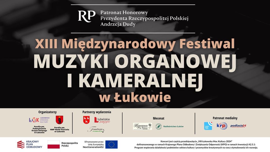 XIII Międzynarodowy Festiwal Muzyki Organowej i Kameralnej w Łukowie 2025