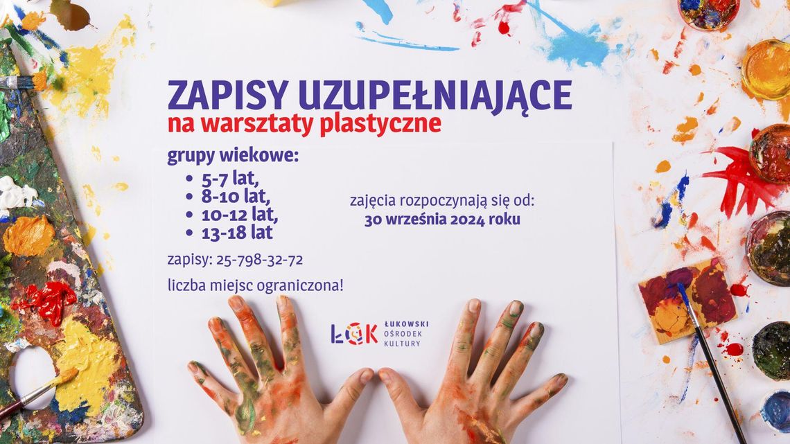 Zapisy uzupełniające na warsztaty plastyczne 24/25