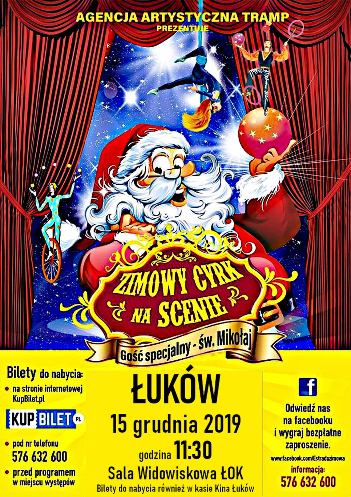 Zimowy Cyrk na scenie Łukowskiego Ośrodka Kultury /15 grudnia 2019