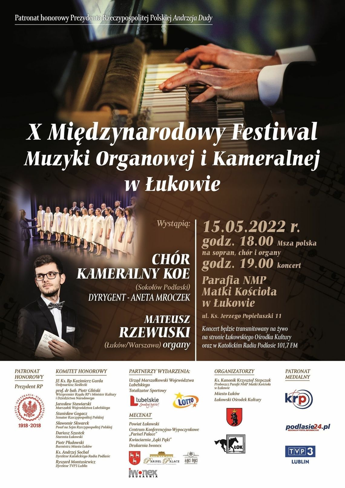1. koncert X Międzynarodowego Festiwalu Muzyki Organowej i Kameralnej w Łukowie