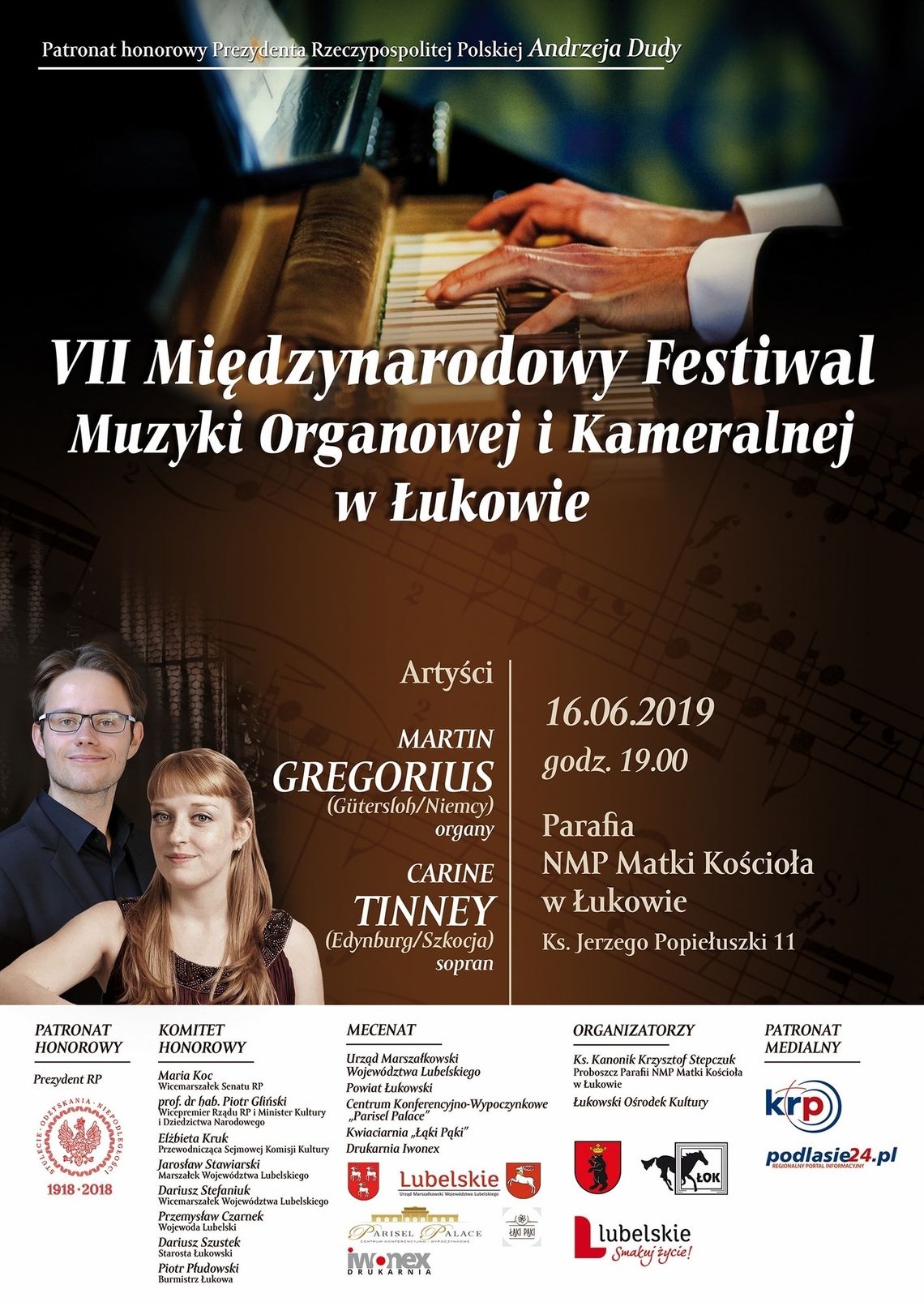 III koncert „VII Międzynarodowego Festiwalu Muzyki Organowej i Kameralnej w Łukowie” 