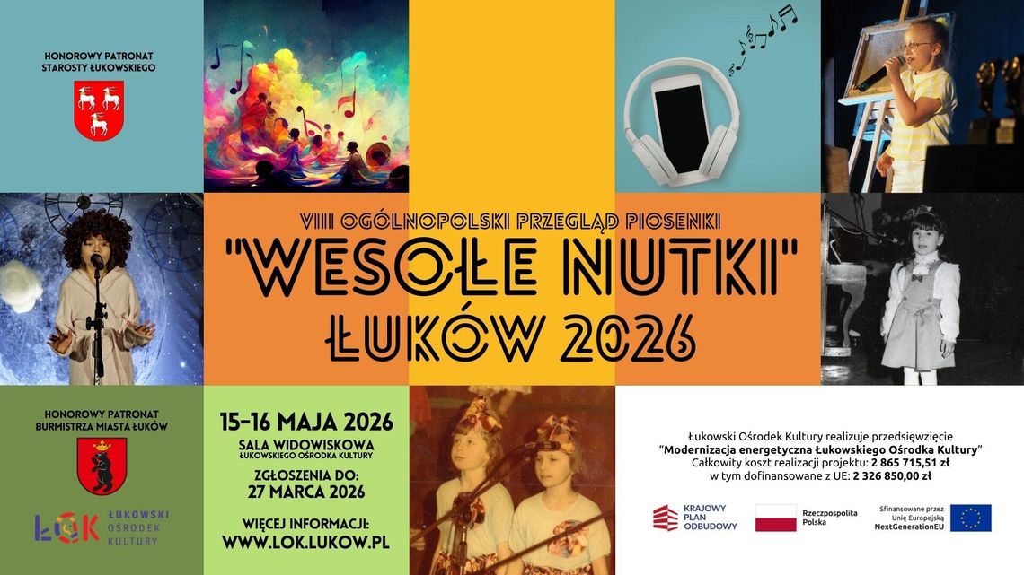 VIII Ogólnopolski Przegląd Piosenki „WESOŁE NUTKI” Łuków 2026 VIII Ogólnopolski Przegląd Piosenki „WESOŁE NUTKI” Łuków 2026