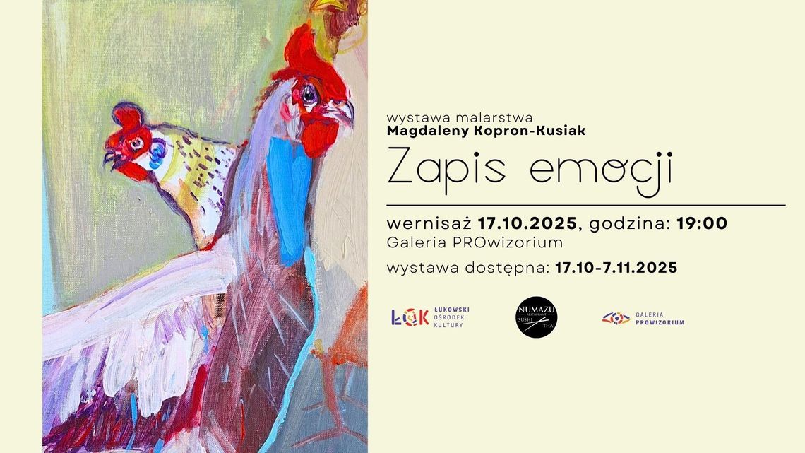 Wernisaż wystawy malarstwa Magdaleny Kopron-Kusiak: Zapis emocji